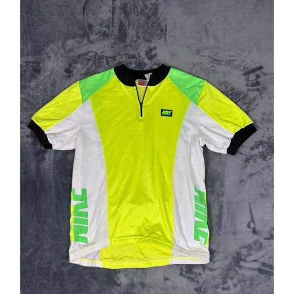 Nike Other - Vintage Nike Cycling Jersey Neon Yellow Green 90s Half Zip Shirt Mens M Rare